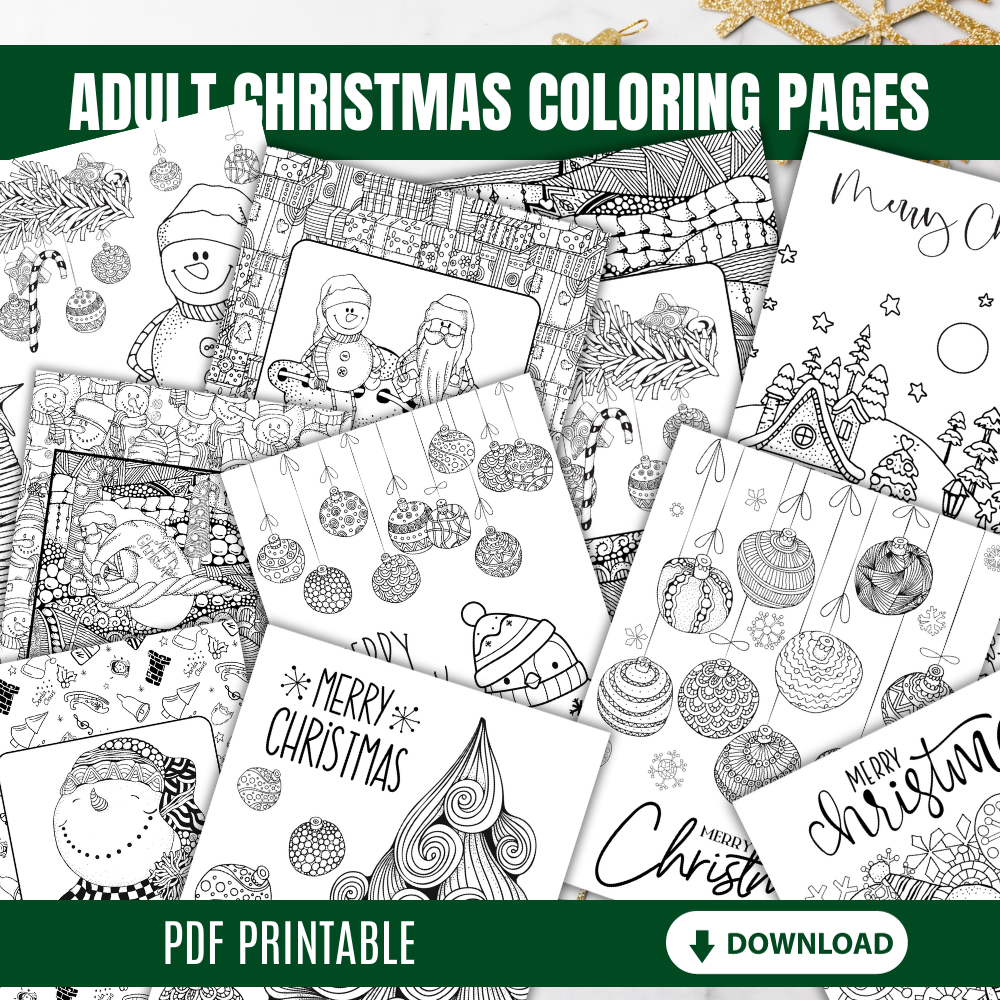 Christmas Printable Coloring Pages for Adults