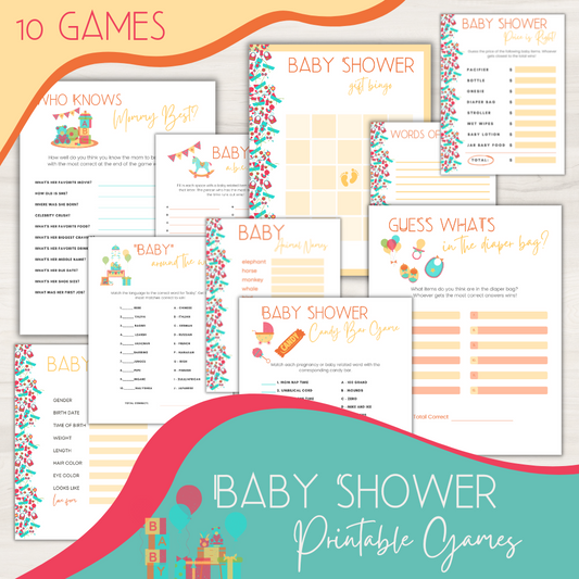 Baby Shower Printable Games - Neutral
