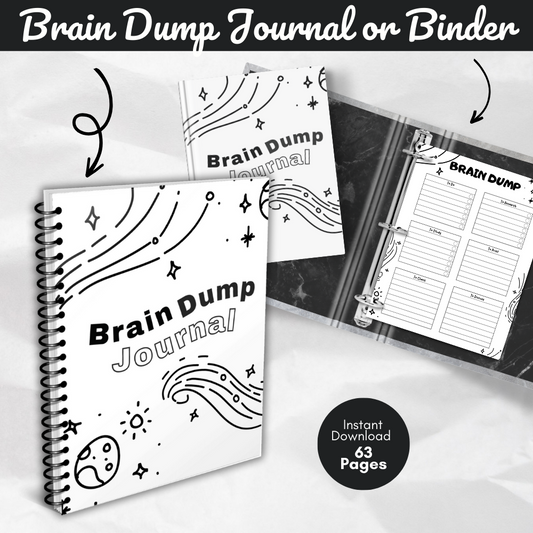 Brain Dump Printable Journal - Black & White