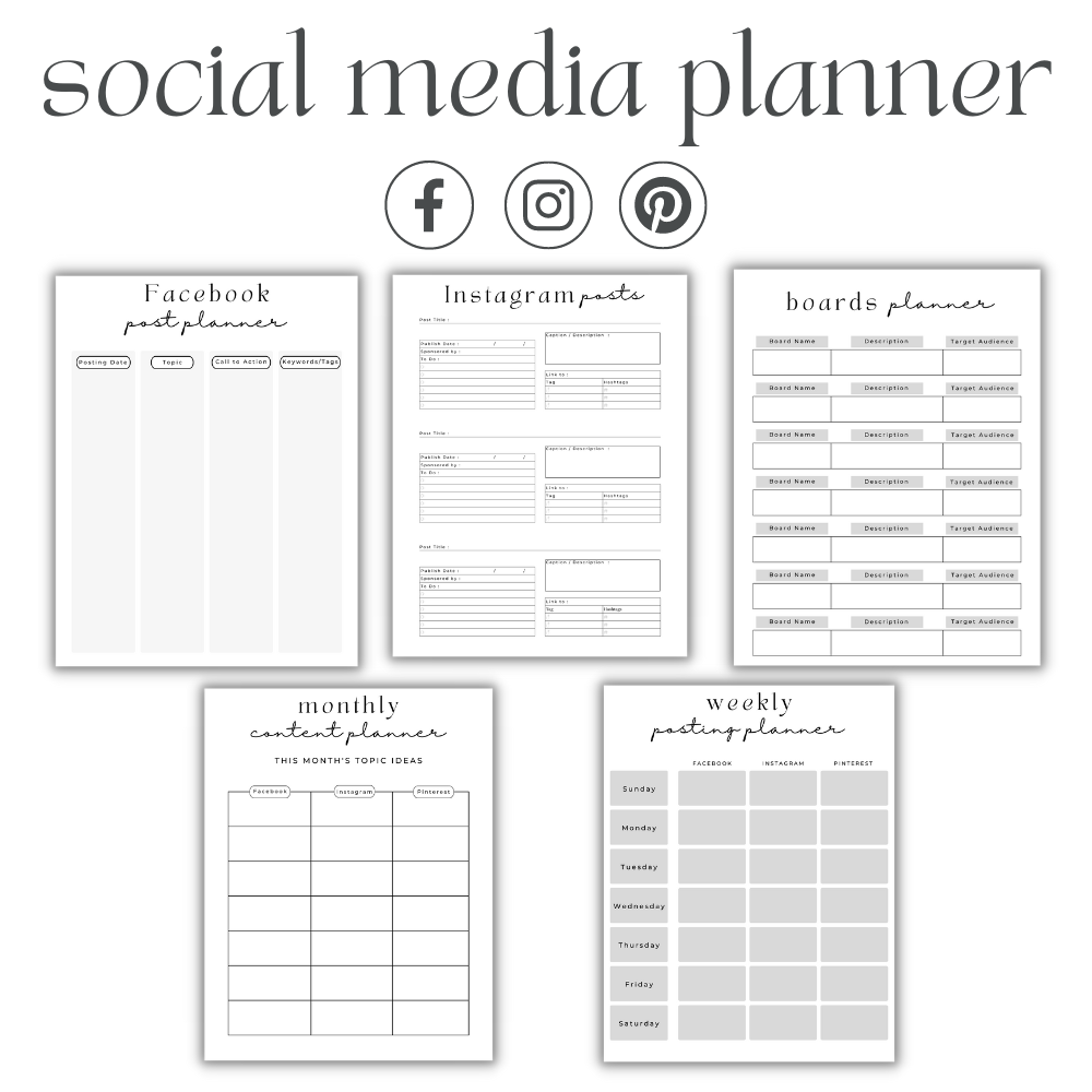 Business Printable Planner - Black & White
