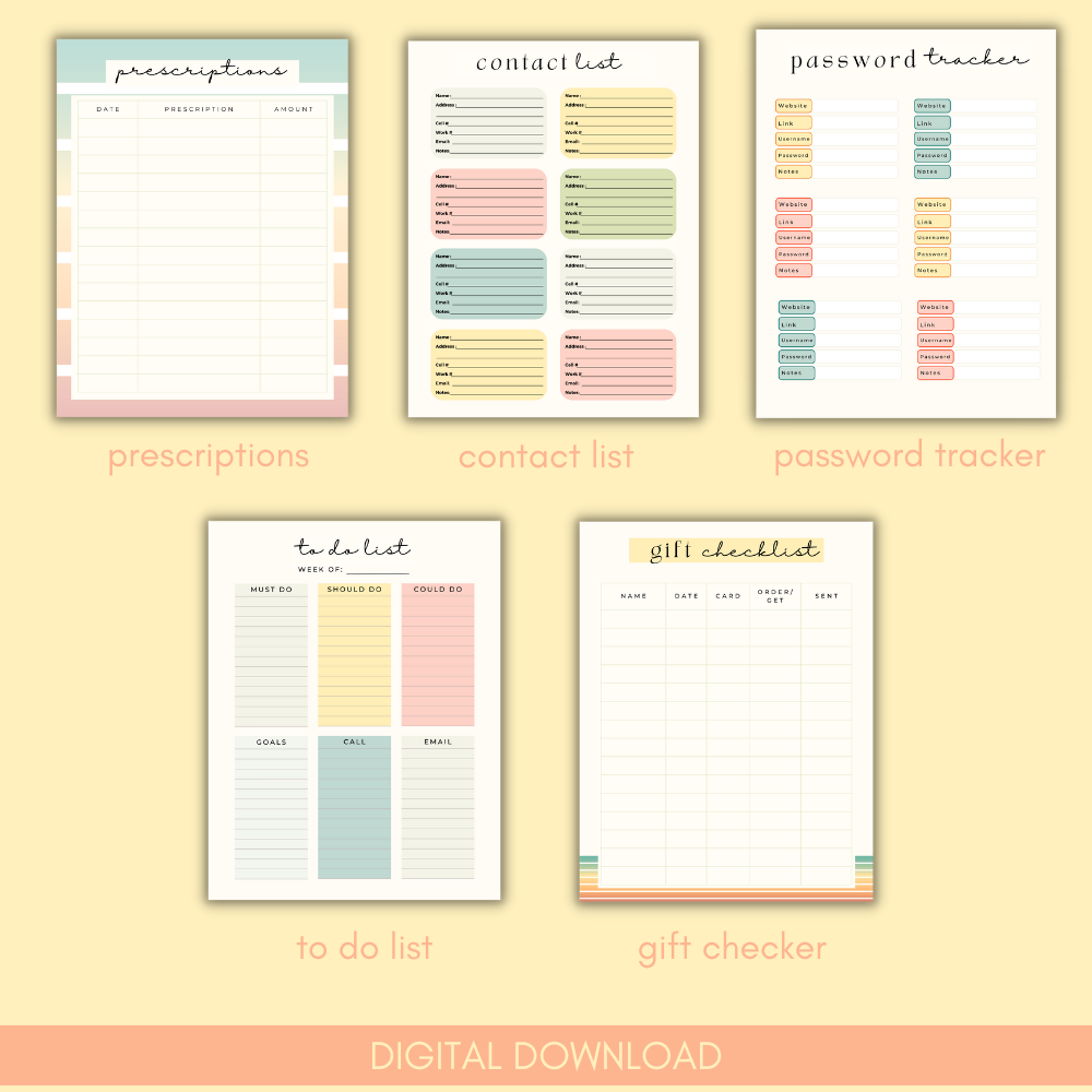Business Printable Planner - Orange