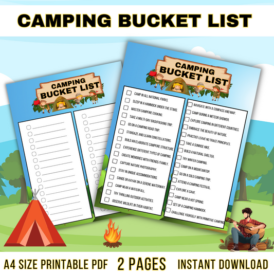 Camping Printable Bucket List