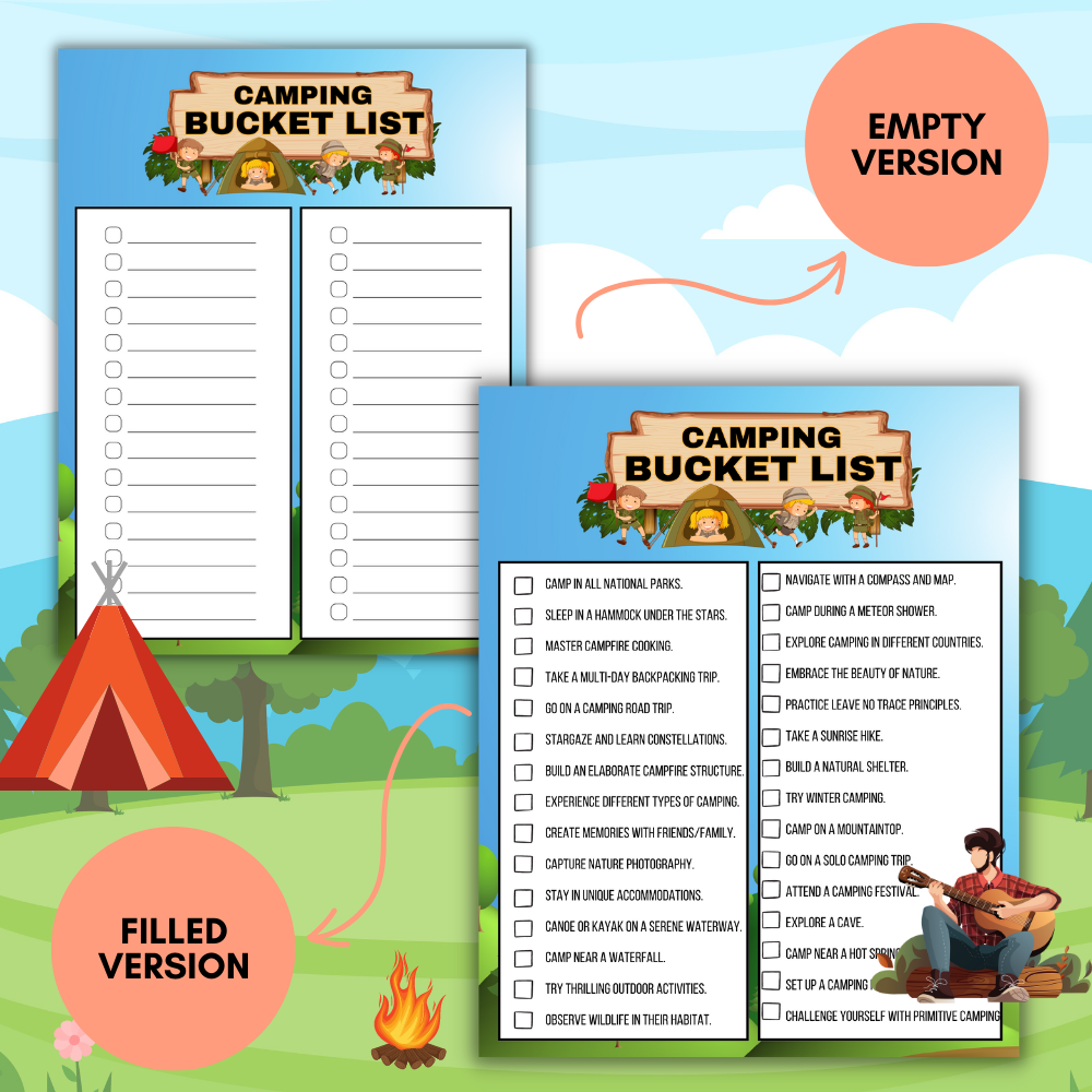 Camping Printable Bucket List