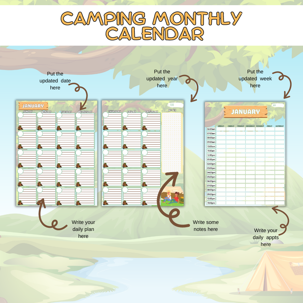 Camping Printable Planner