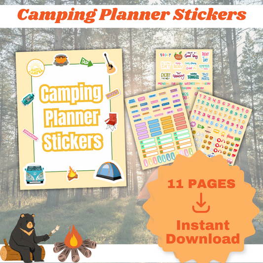Camping Printable Planner Stickers