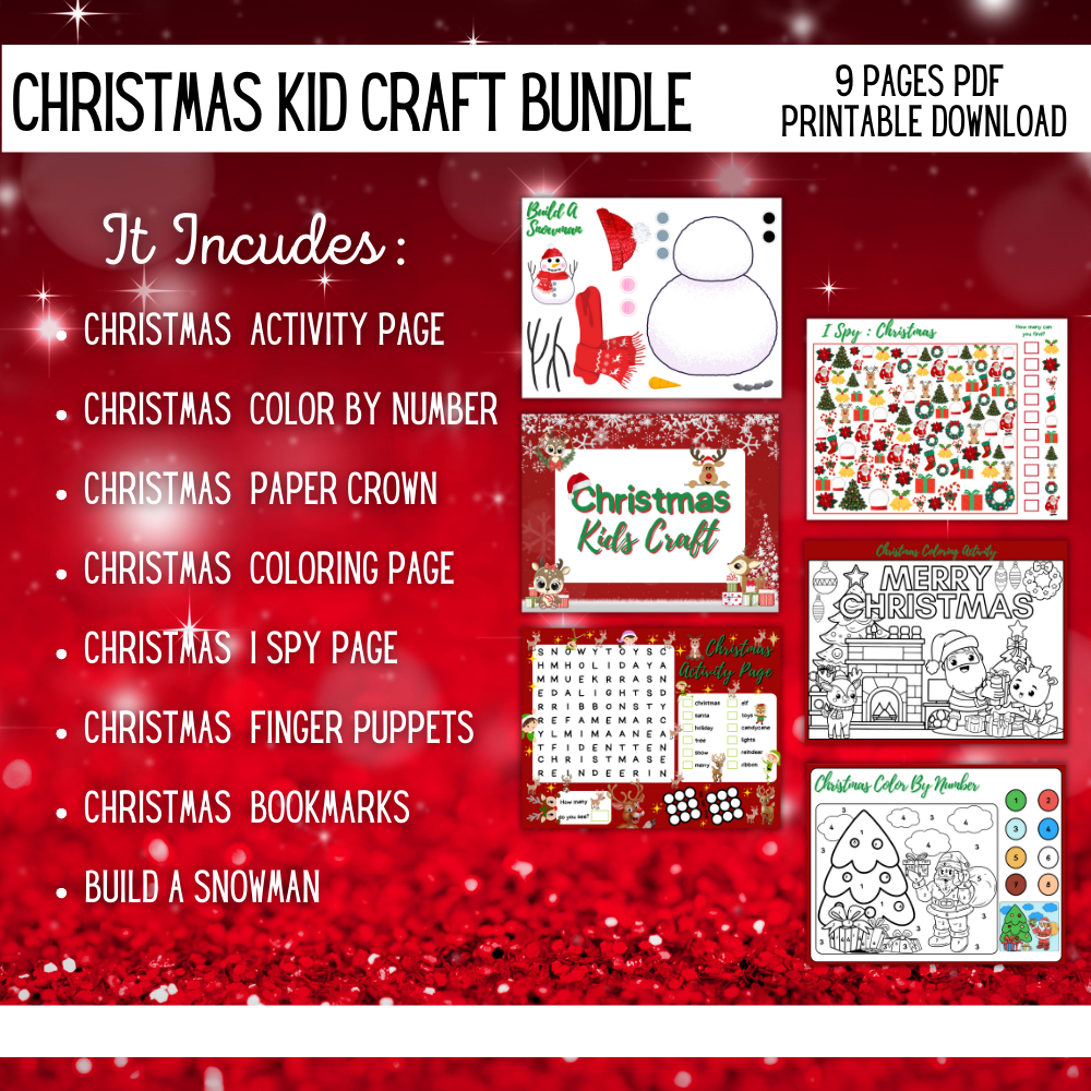 Christmas Printable Kids Craft Bundle