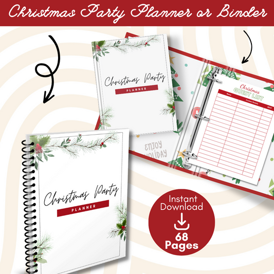 Christmas Printable Planner - Red and White