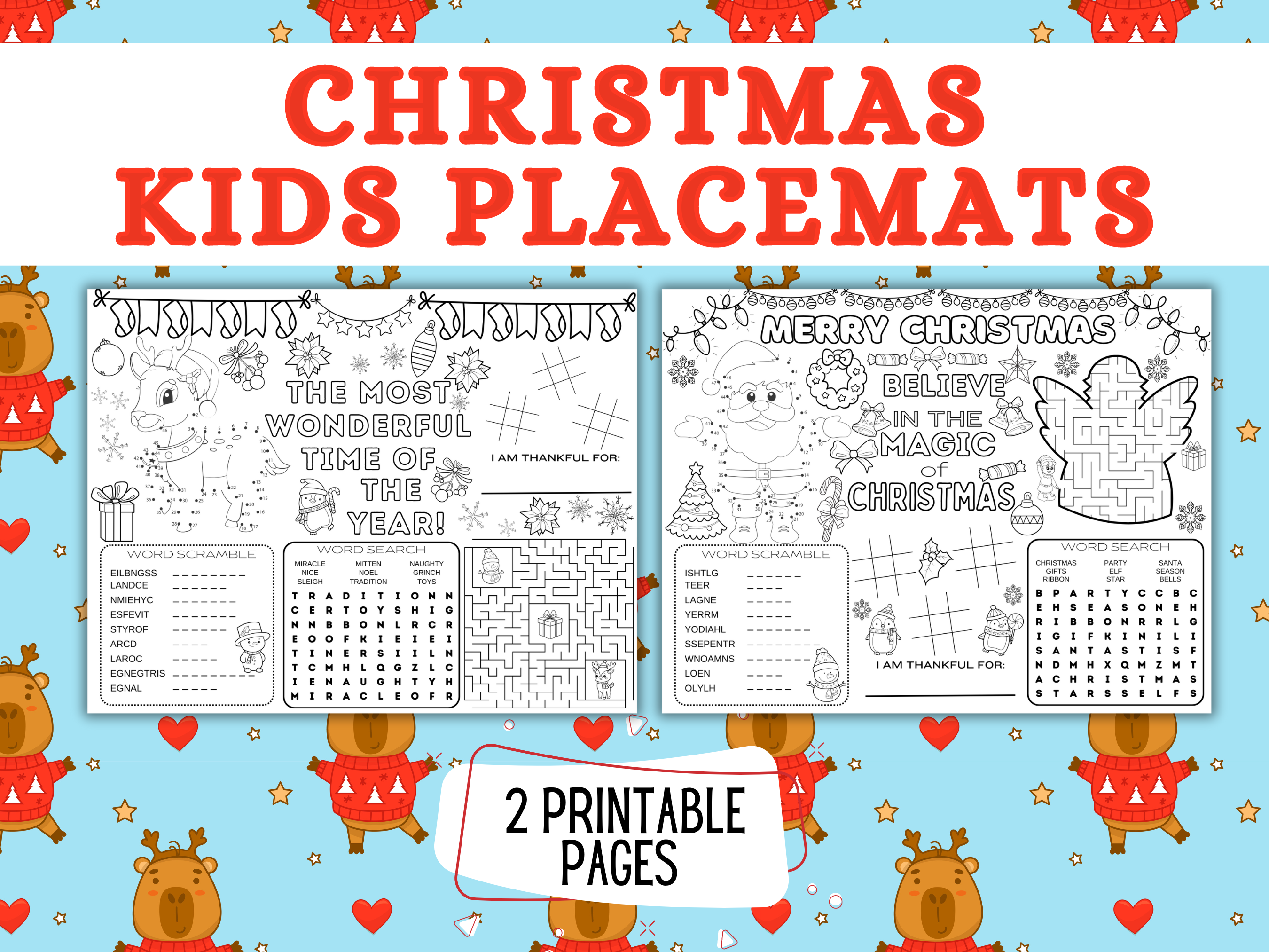 Christmas Kids Printable Placemats – Let's Plan My Party christmas-kids-printable-placemats-let-s-plan-my-party