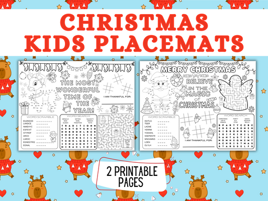 Christmas Kids Printable Placemats