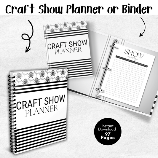 Craft Show Printable Planner - Black & White