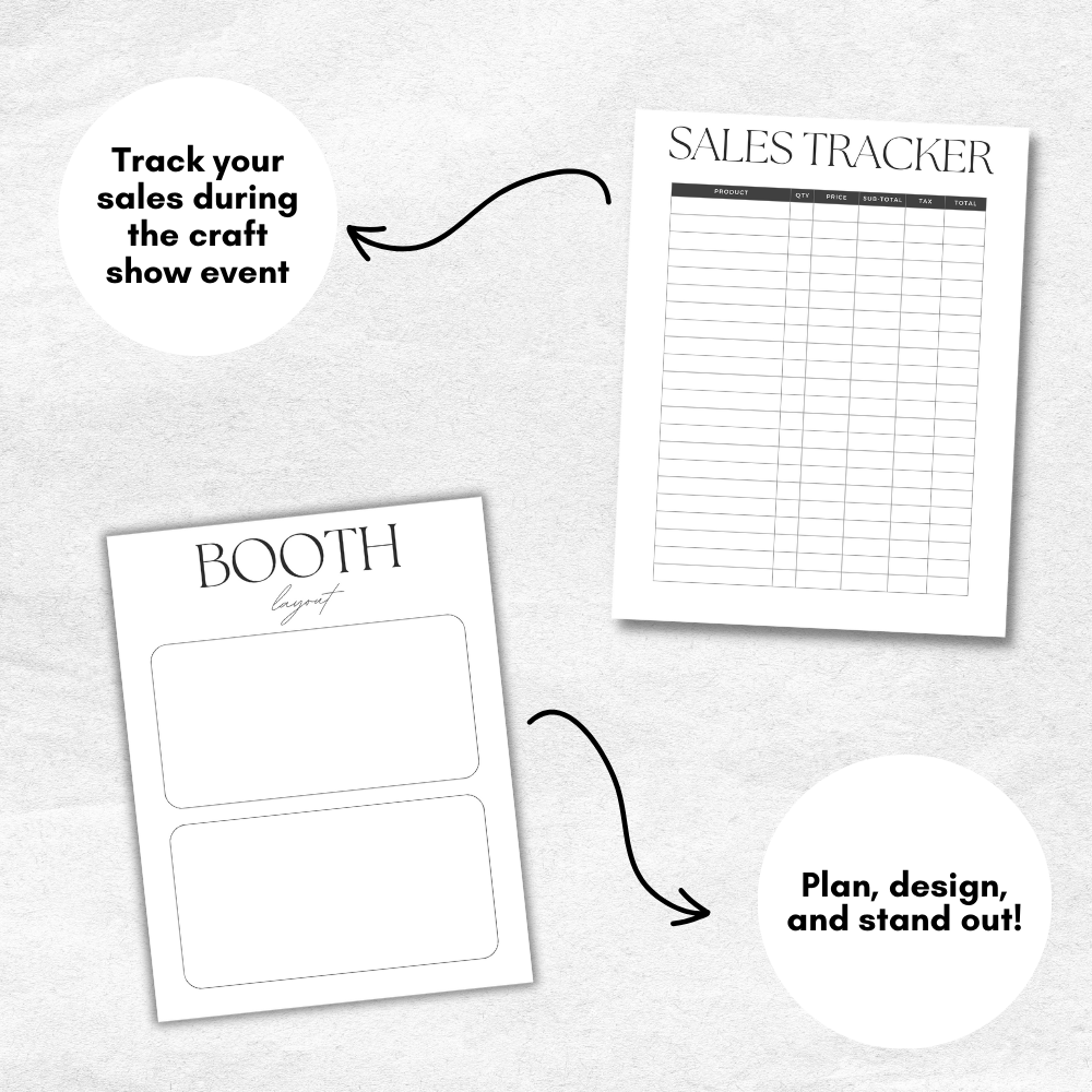 Craft Show Printable Planner - Black & White