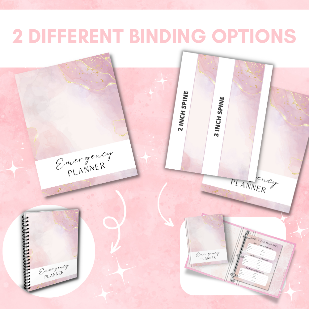 Emergency Printable Planner - Pink