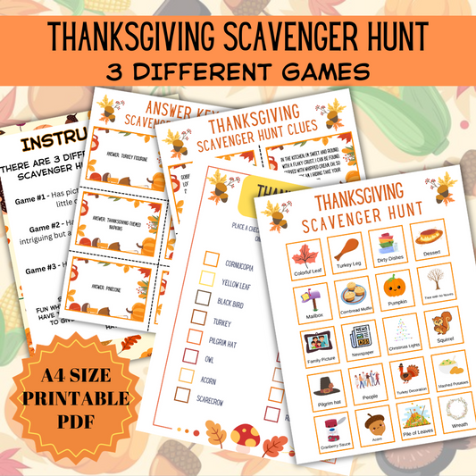 Thanksgiving Printable Scavenger Hunt