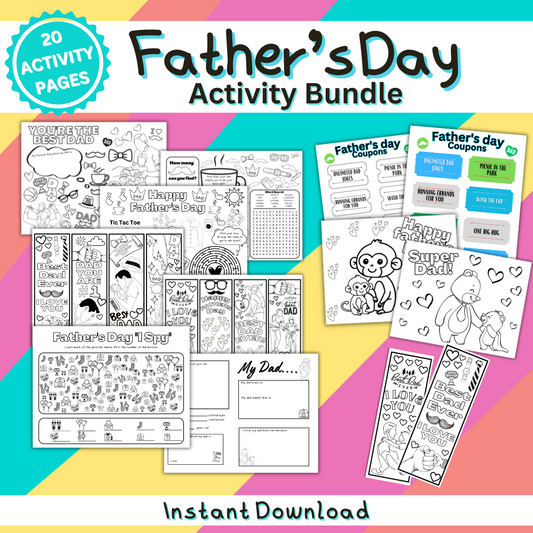 Father's Day Printable Activity Bundle - 20 Pages