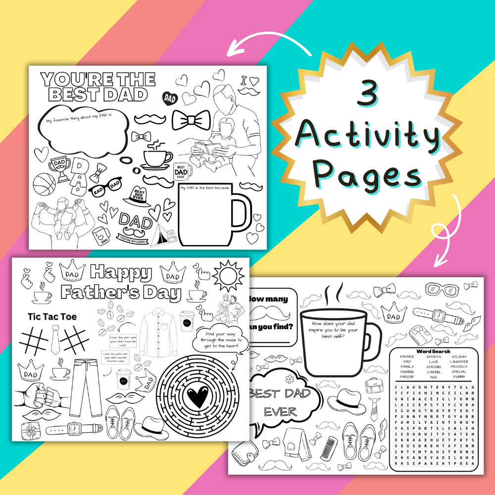 Father's Day Printable Activity Bundle - 20 Pages