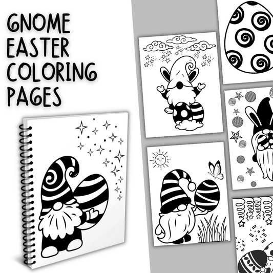 Gnome Easter Printable Coloring Pages