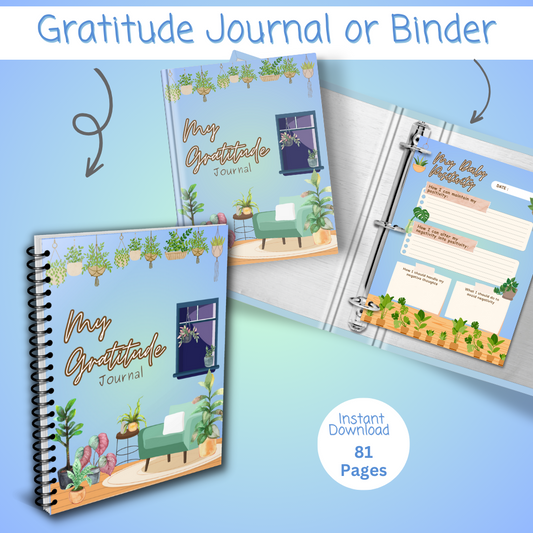 Gratitude Printable Journal - Blue