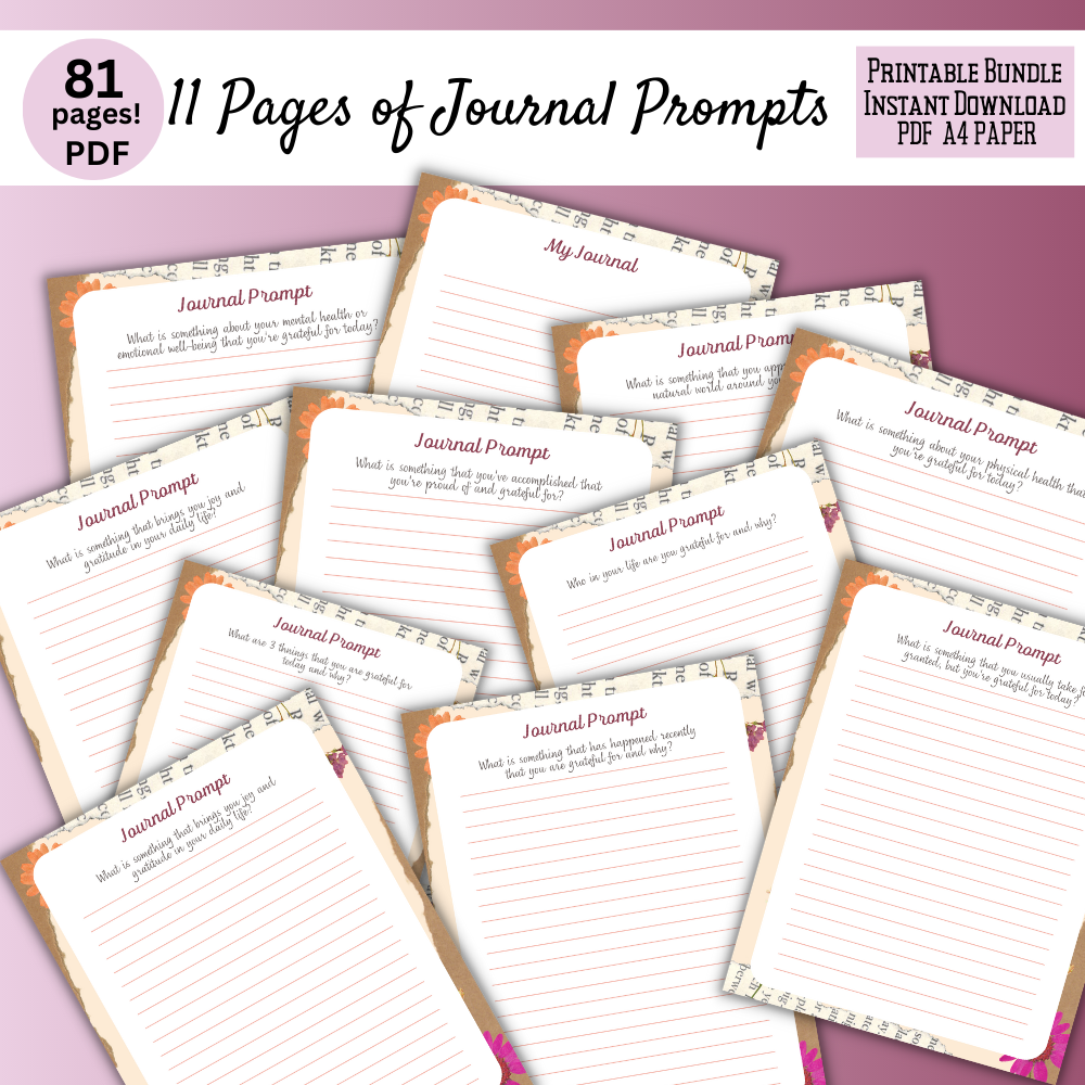 Gratitude Printable Journal - Floral