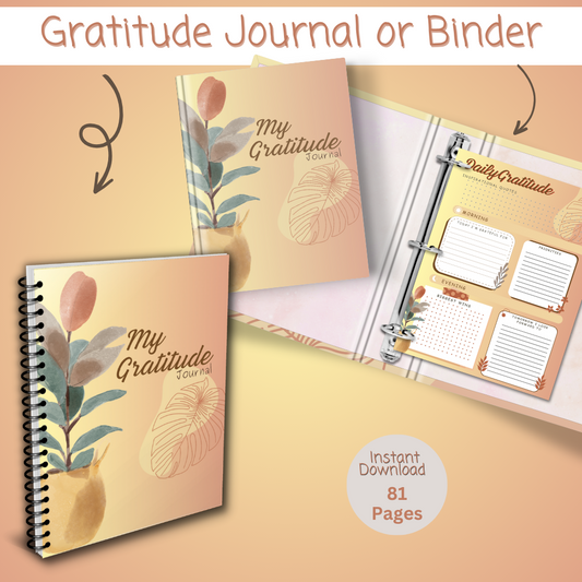 Gratitude Printable Journal - Gold