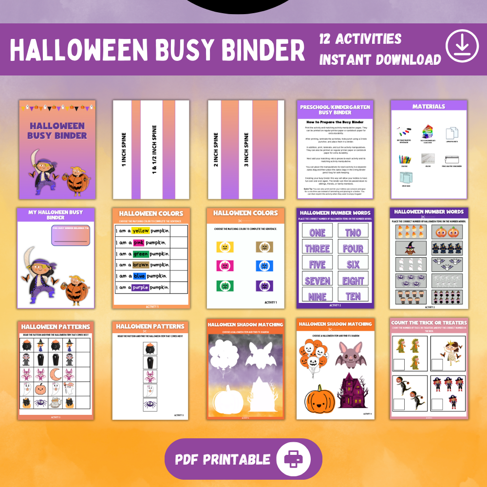 Halloween Printable Busy Binder