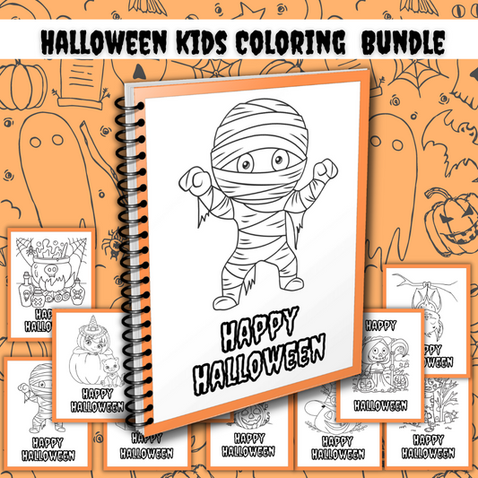 Halloween Kids Printable Coloring Bundle