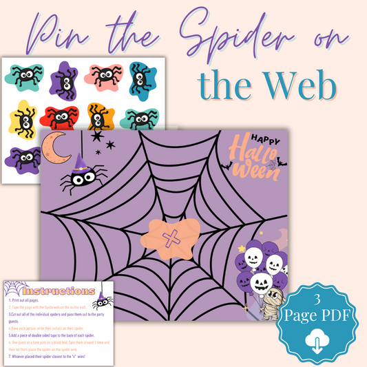 Printable Pin the Spider on the Web Game