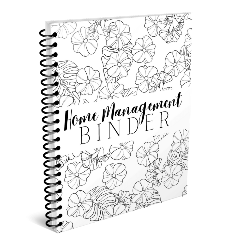 Home Management Printable Planner - Black & White