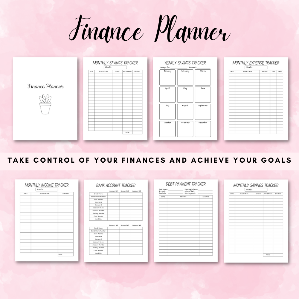 Home Management Printable Planner - Black & White