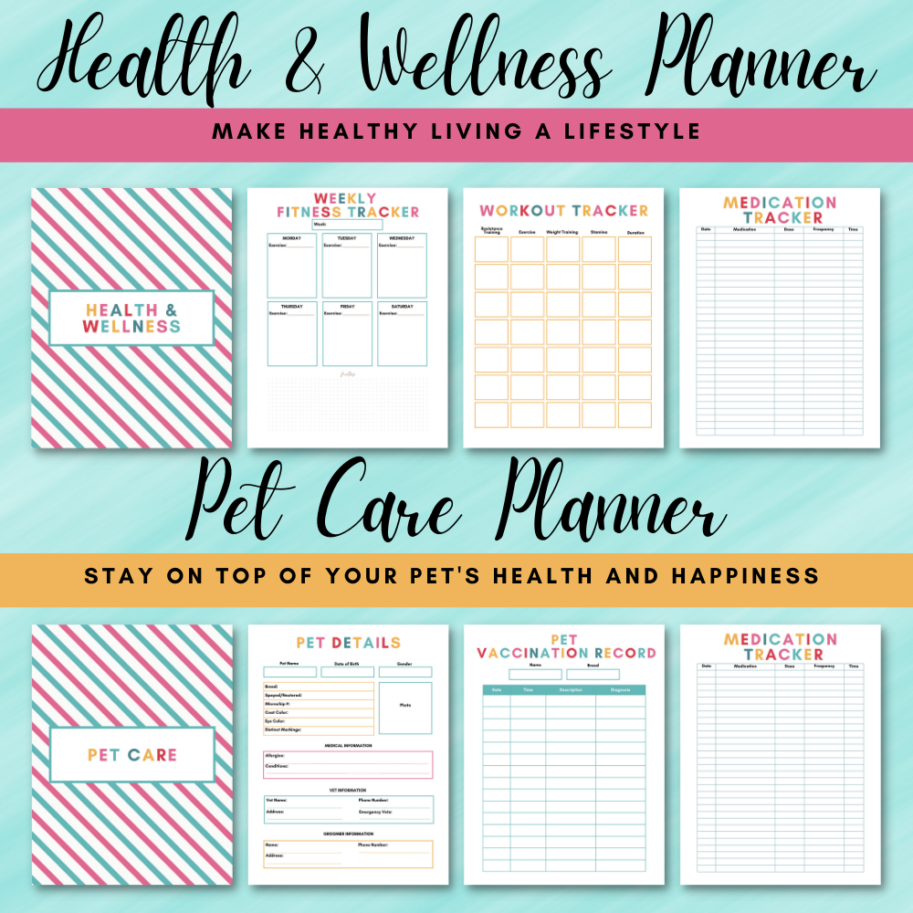 Home Management Printable Planner - Colorful