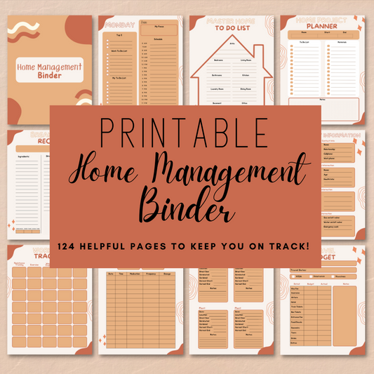 Home Management Printable Planner - Orange