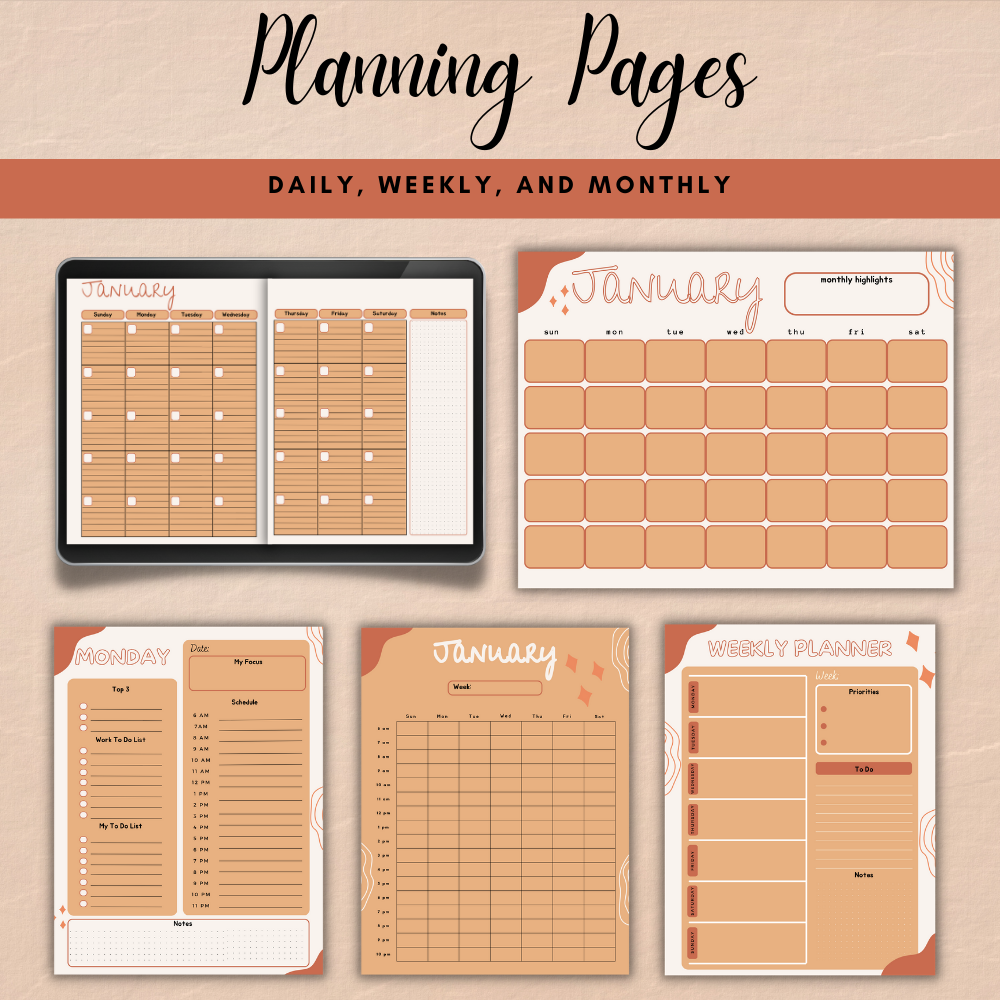 Home Management Printable Planner - Orange