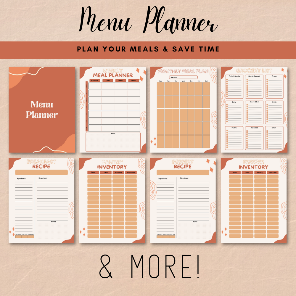 Home Management Printable Planner - Orange