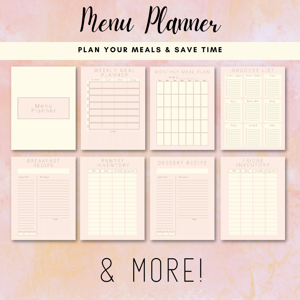 Home Management Printable Planner - Pastel