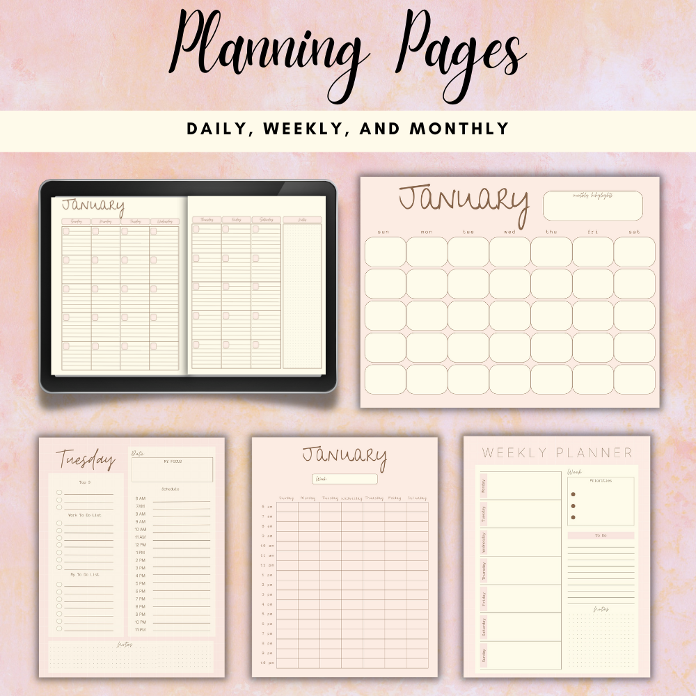 Home Management Printable Planner - Pastel