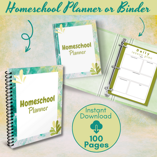 Homeschool Printable Planner - Green
