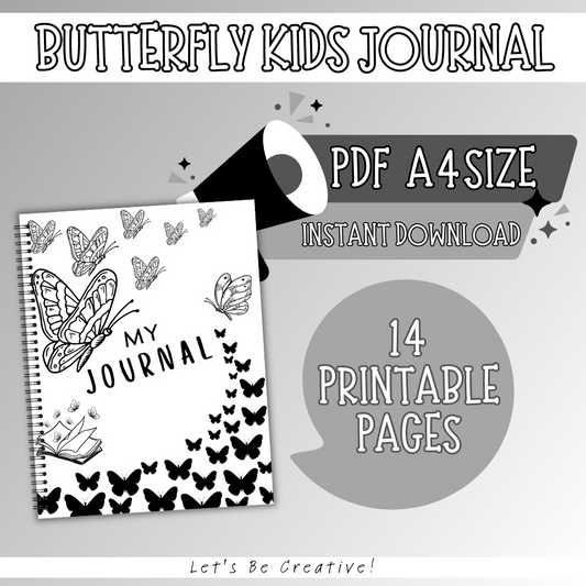 Kids Butterfly Printable Journal