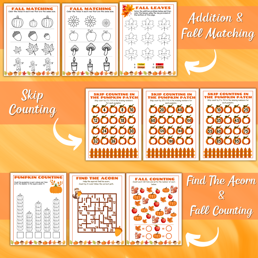 Fall Kids Printable Activity Book