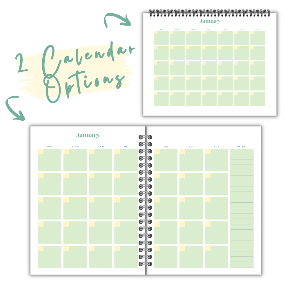 Kitchen Printable Planner - Green Flower