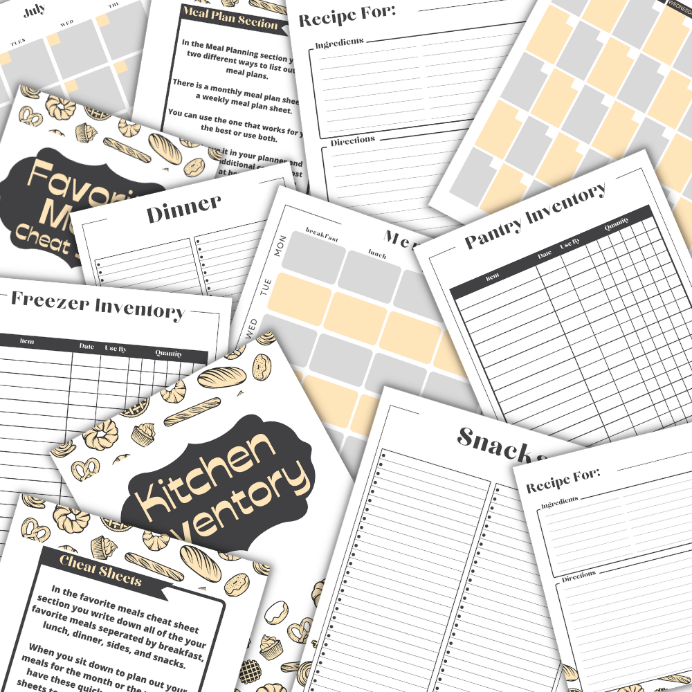 Kitchen Printable Planner - Yellow