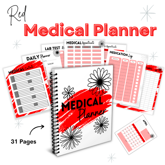 Medical Printable Planner - Red