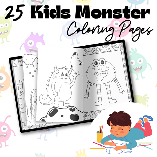 25 Kids Monster Printable Coloring Pages