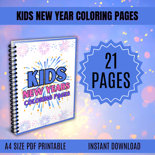 New Years Printable Coloring Pages for Kids