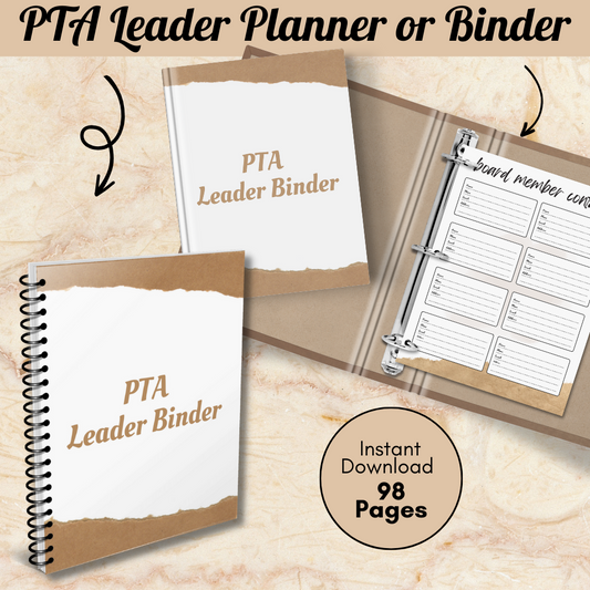 PTA Printable Leader Planner - Brown