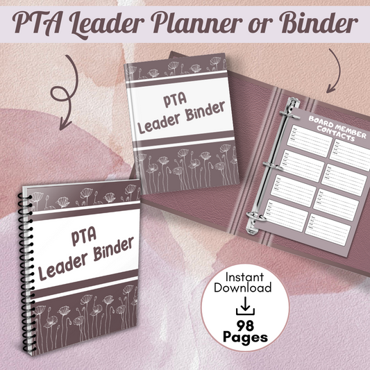 PTA Printable Leader Planners - Rosy Brown