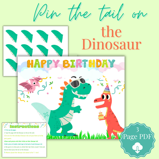 Pin the Tail on the Dinosaur Printable Game