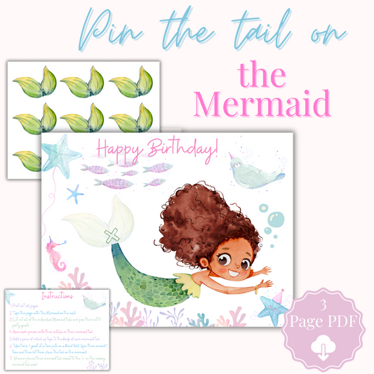 Pin the Tail on the Mermaid Printable Game
