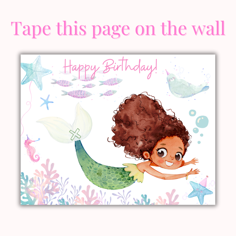 Pin the Tail on the Mermaid Printable Game