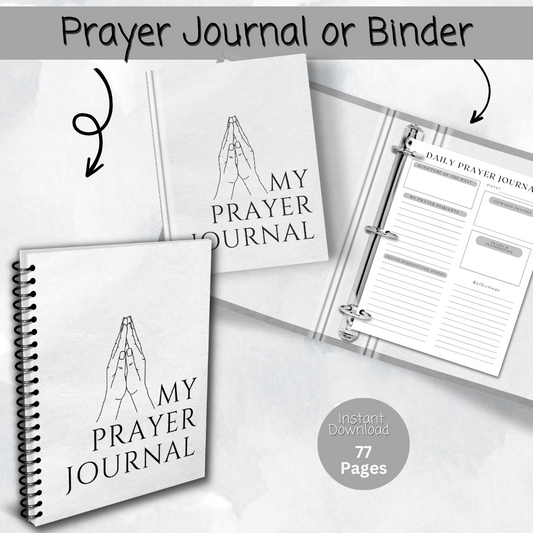 Prayer Printable Journal - Black & White
