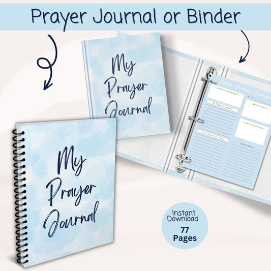 Prayer Printable Journal - Blue