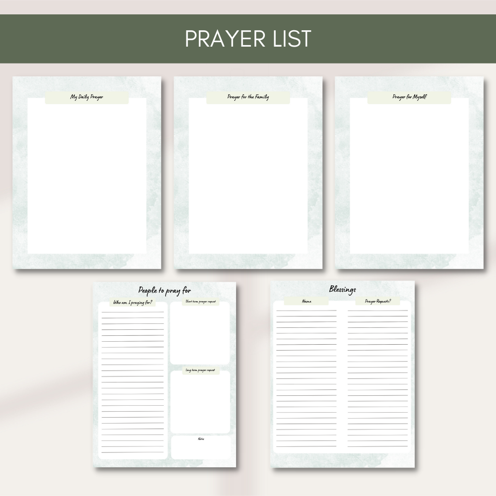Prayer Printable Journal - Green